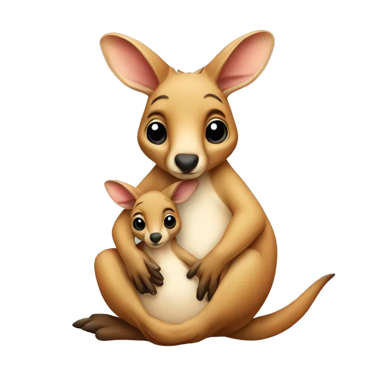kangaroo with baby in its pouch