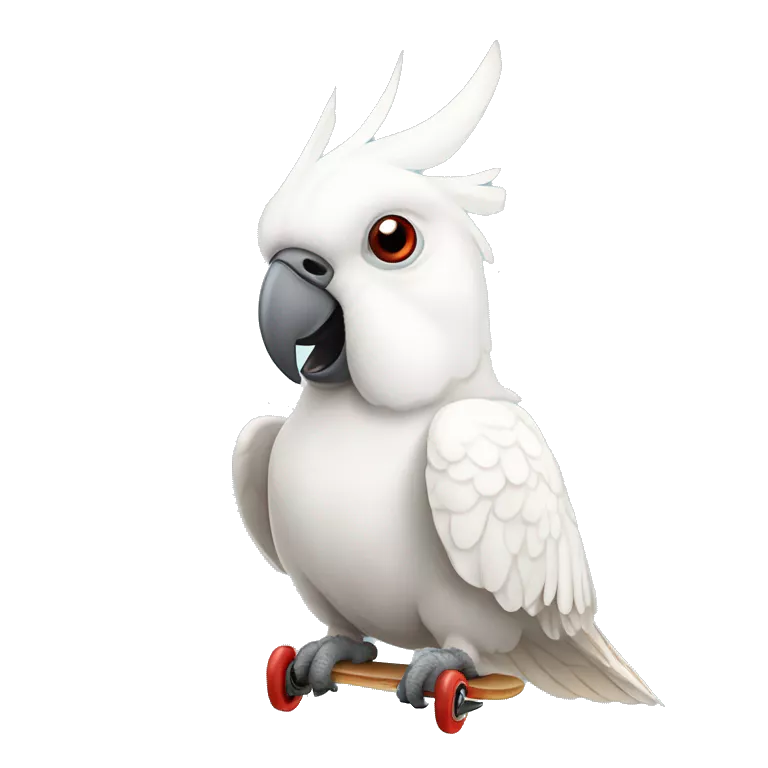 white cockatoo red skate