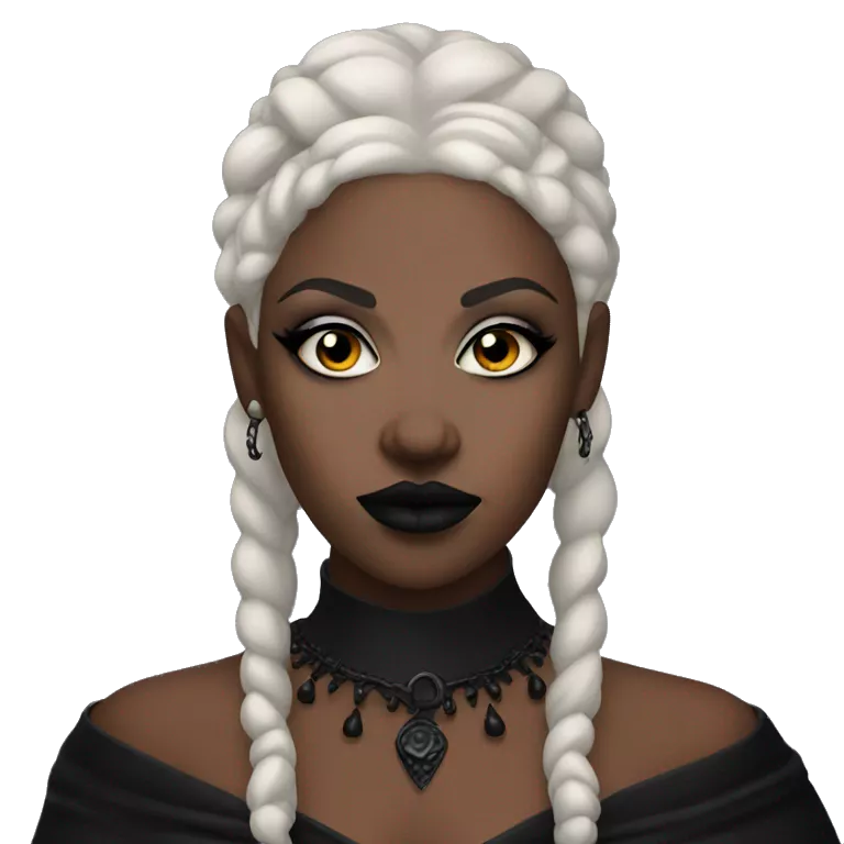 Black goth woman  in trad goth makeup