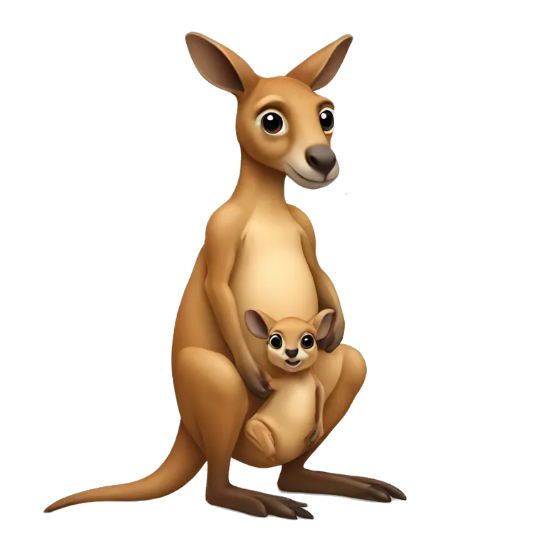 kangaroo with baby in its pouch