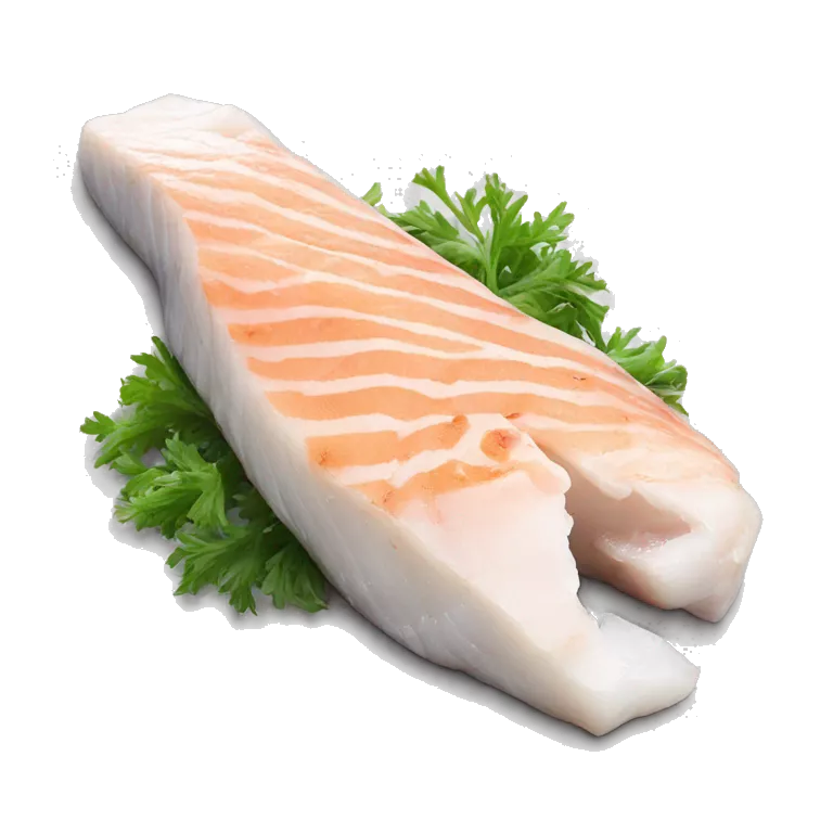 Pacific cod steak with the silver skin