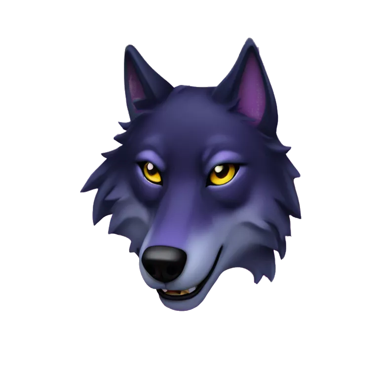 Black and purple lone wolf twilight moon