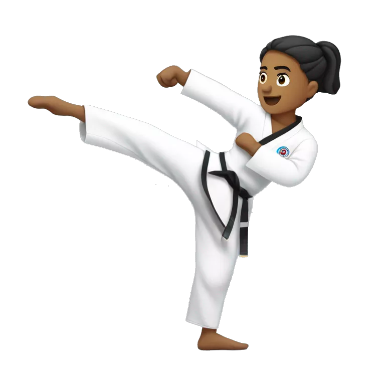 Una persona practicando Taekwondo, a la persona le falta un brazo. Sus movimientos son elegantes y determinados, demostrando habilidad y pasión por este arte marciales.