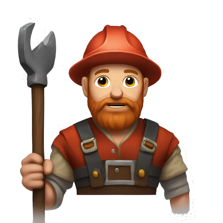 one dwarf miner with red beard hold Kirk