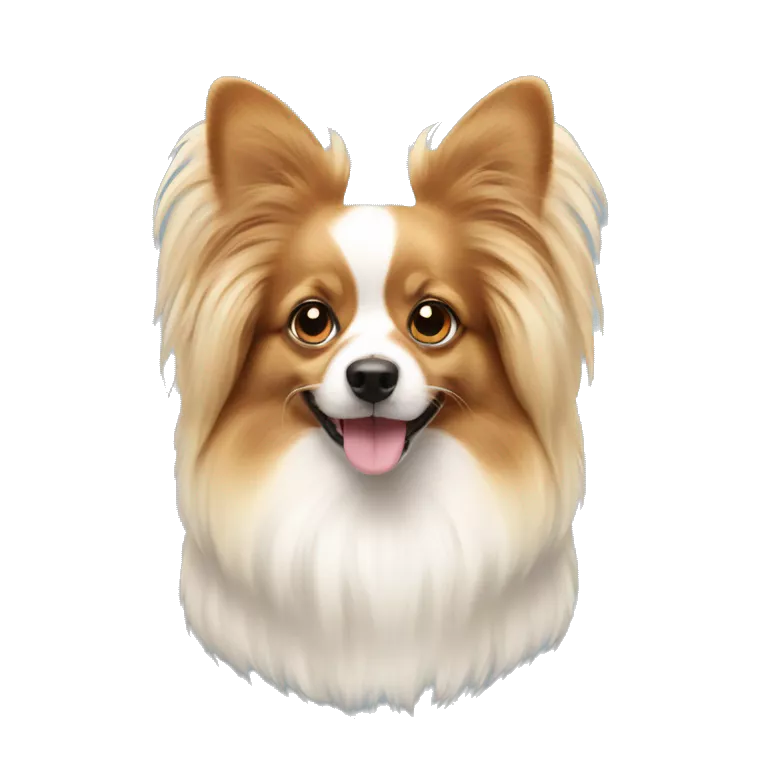 papillon dog with light hair