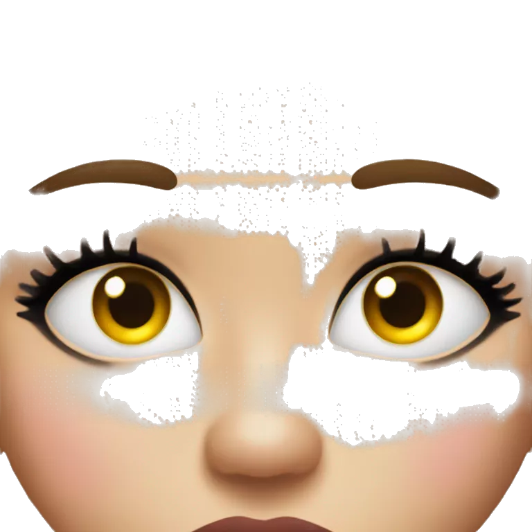 emoji with lashes and full lips making an oops face