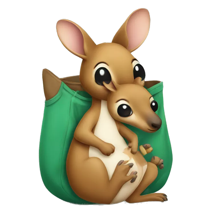 kangaroo with baby in its pouch