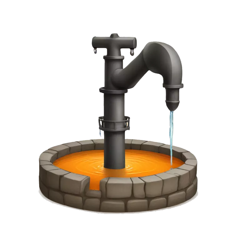 a water well that is orange because it is a bitcoin well.