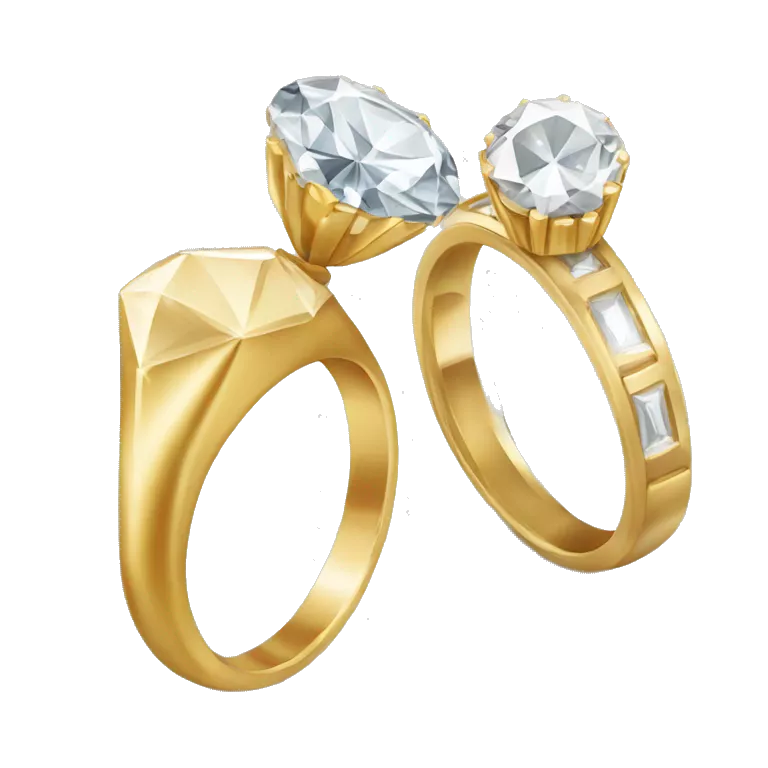 a diamond ring and a gold ring together