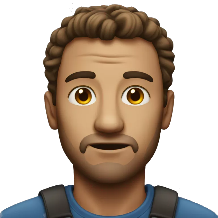 Realistic Man staring into the camera, not an emoji