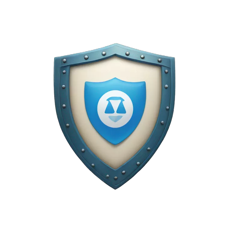 blue shield with a blue checkmark in the middle