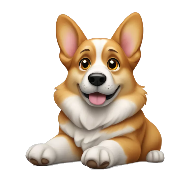 I want a corgi which use his paw for a thinking gesture. It should looks like that he is thinking about something.