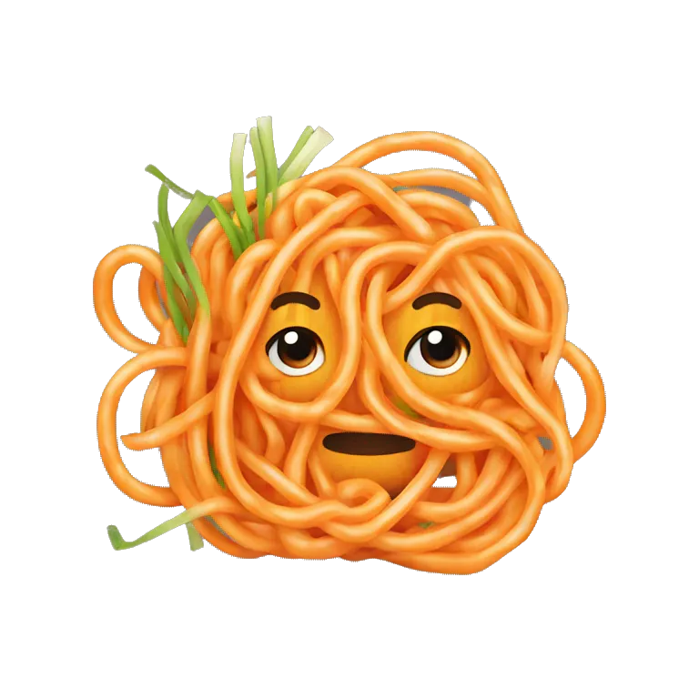 orange noodles with spring onion