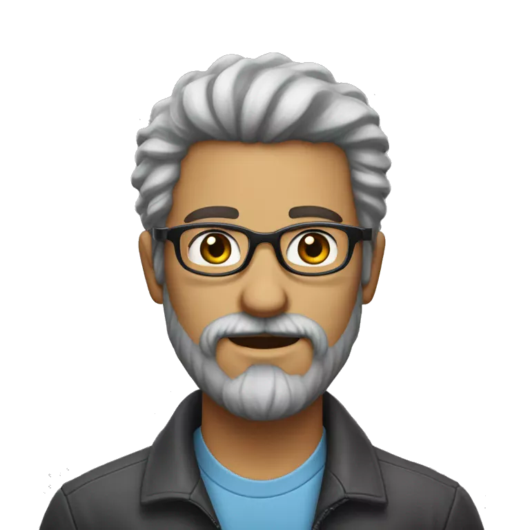 HOMEM BRANCO DE OCULOS E BARBA COM O CABELO BAIXO