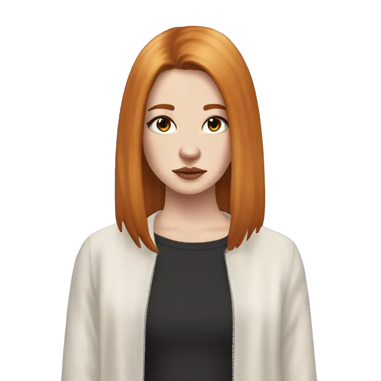 White fair skin, woman, feminine, straight hair in a wolf haircut, ginger coloured hair, grundge aesthetic, beautiful face, British, stylist, aesthetic