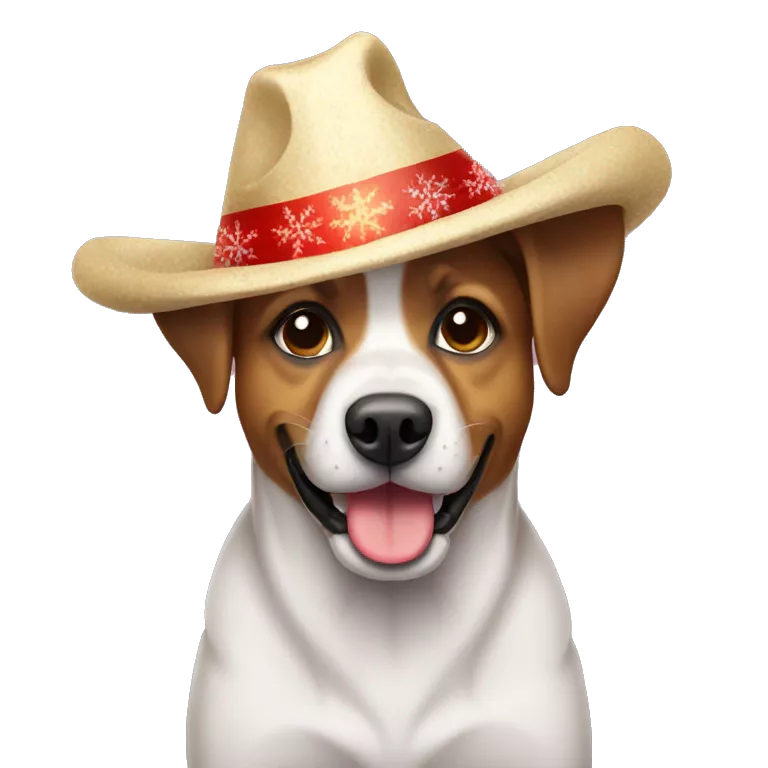 Perro con sombrero de navidad