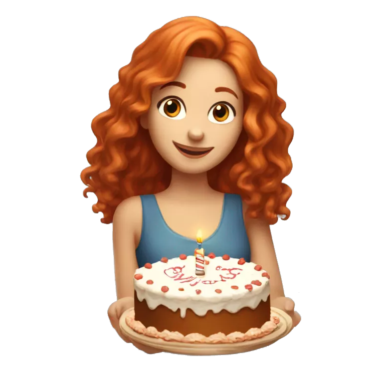 Elbette, işte istediğiniz şekilde bir prompt:

Red-haired beautiful girl holding a birthday cake, looking happy.