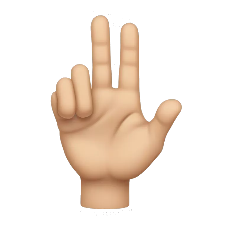 right hand making the &quot;rock on&quot; hand gesture. The thumb is extended and the index and pinky fingers are extended and spread apart. The middle and ring fingers are curled in.