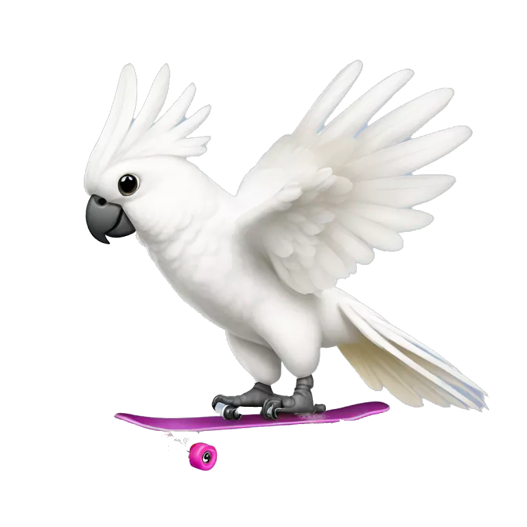 white cockatoo skating