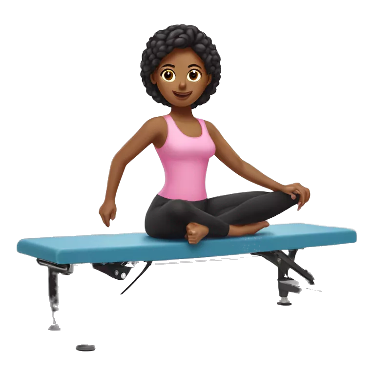 pilates girl in pink pilates reformer
