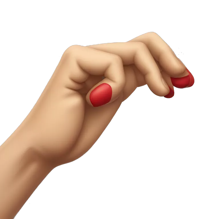 Mano cerrada con pulgar arriba, ok chispas rojas arriba
