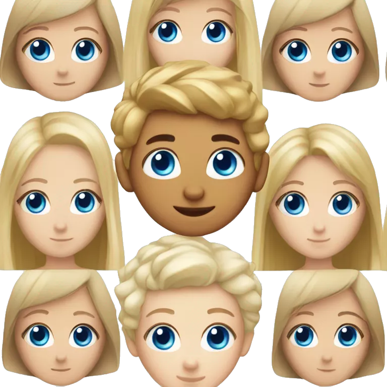 Blonde Girl, Blue eyes, blonde Boy, Blue eyes, red cat, Black-white cat