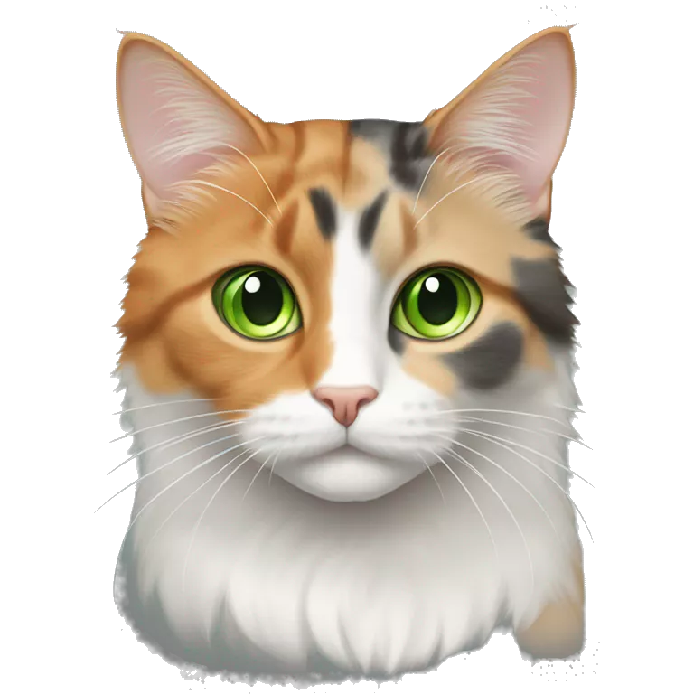 dilute orange and grey calico cat with green eyes