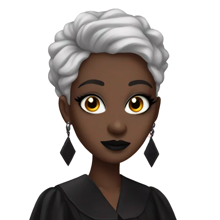 Black goth woman  in grad goth makeup