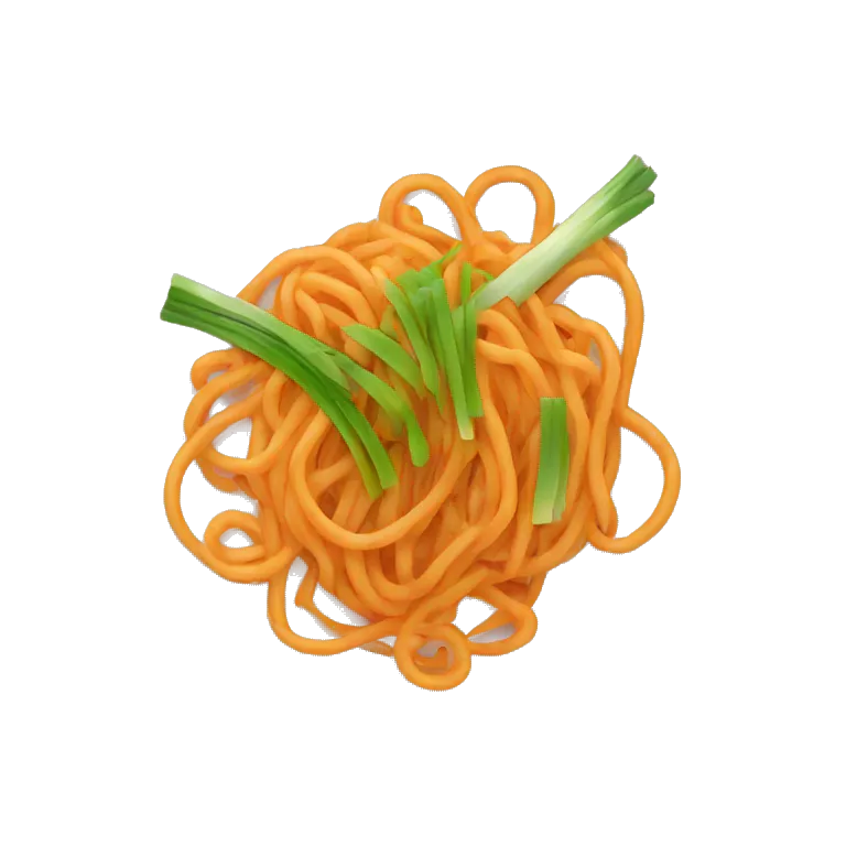 food emoji of orange noodles with spring onion