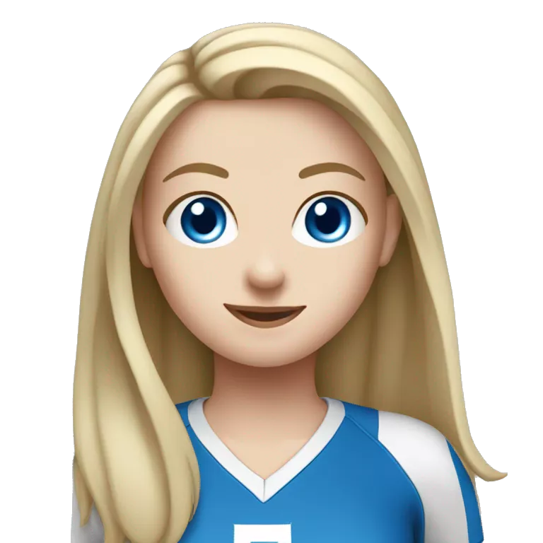White  girl blue eyes playing volleyball