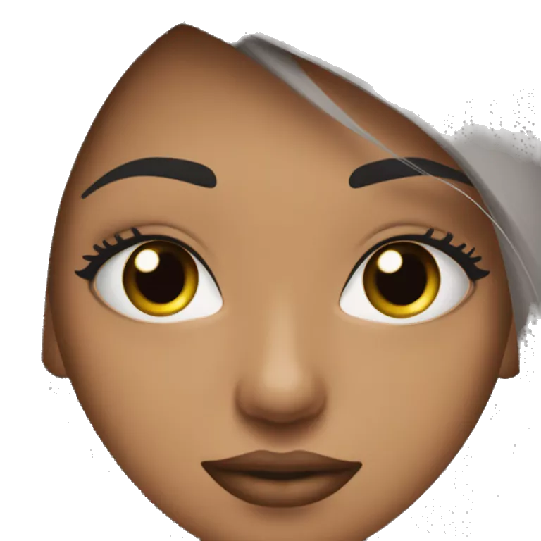 Mujer con piel blanca ojos negros oscuros, pelo de color negro largo sin flequillo con la ralla del pelo en el medio labios rosas imoji normal 🙎‍♀️
