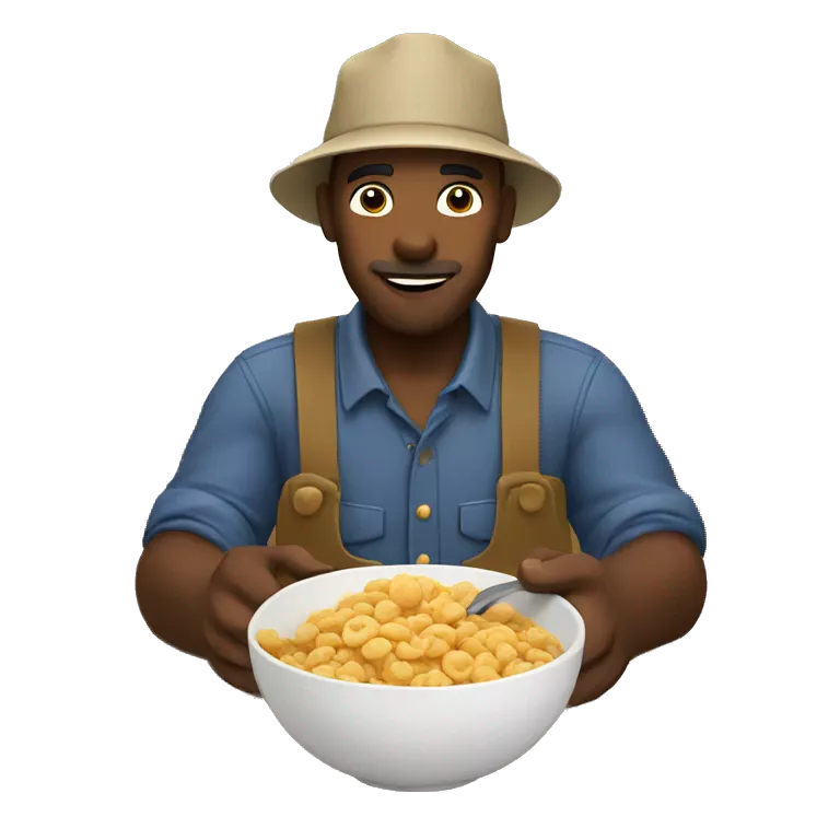 farmer eating cereal