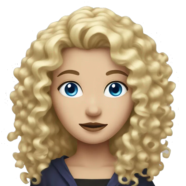 Blonde curly hair Blue eyed woman who is witchy