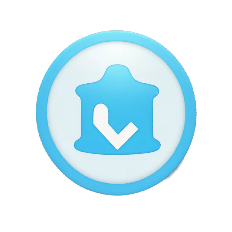 white checkmark in small light blue circle