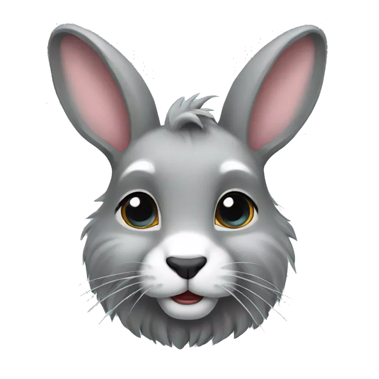 Grey lionhead rabbit