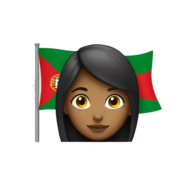 Girl and portugal flag