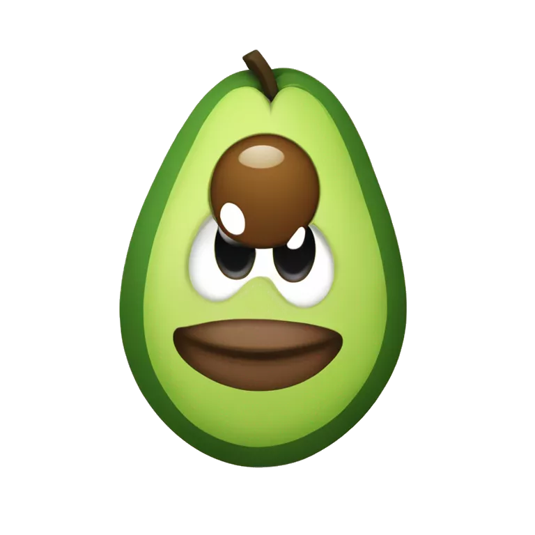 Aguacate con maquillaje y labios grandes