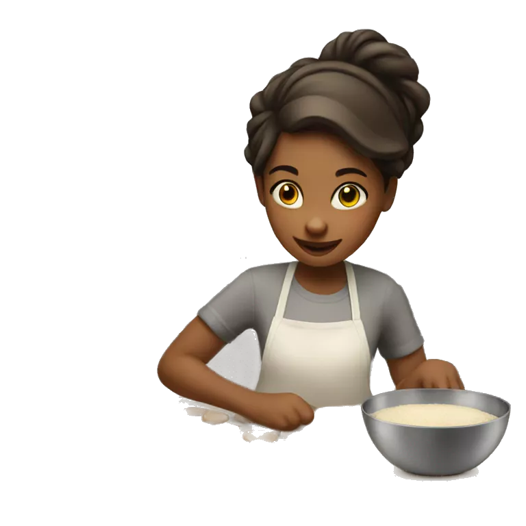 A girl baking cookies