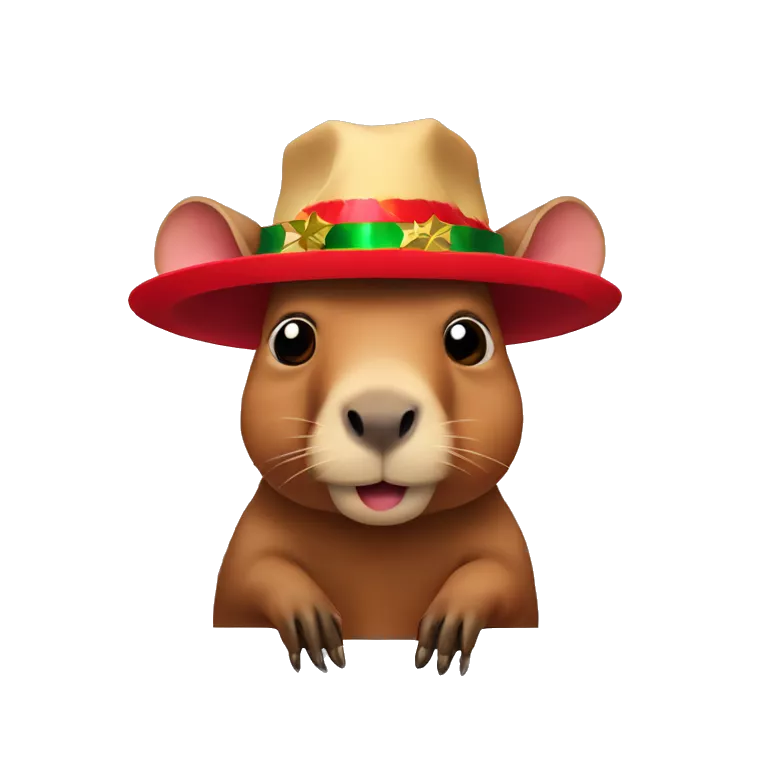 Capibara con sombrero de navidad