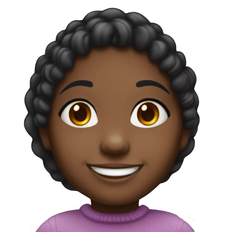 ella girl black plats colourful smiling