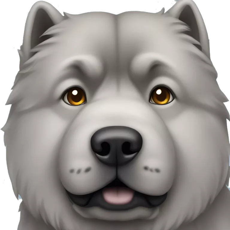 Gray chow chow with blue gray eyes