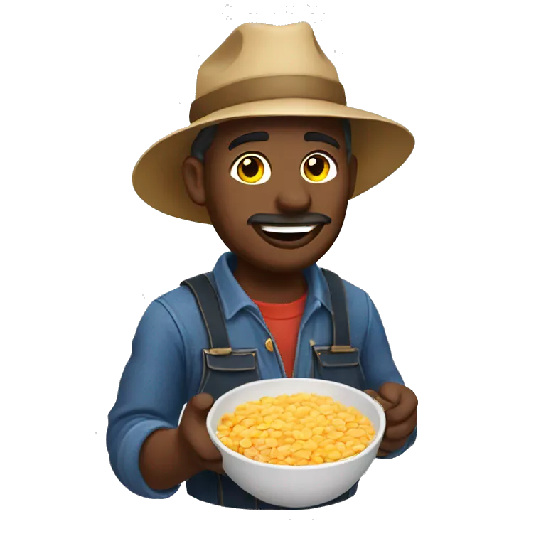 farmer eating cereal