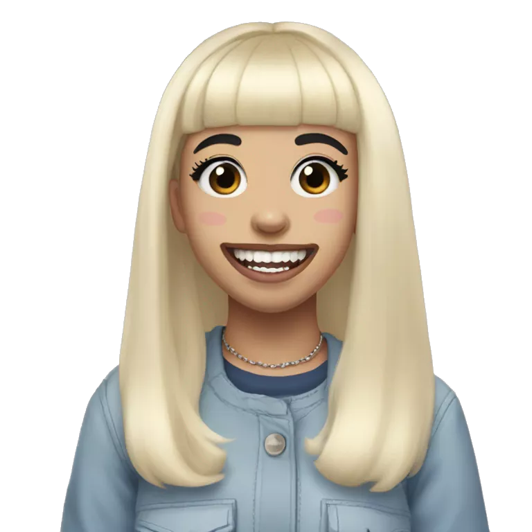 Melanie Martinez, half black hair, half blonde hair, gap toothed, straight hair