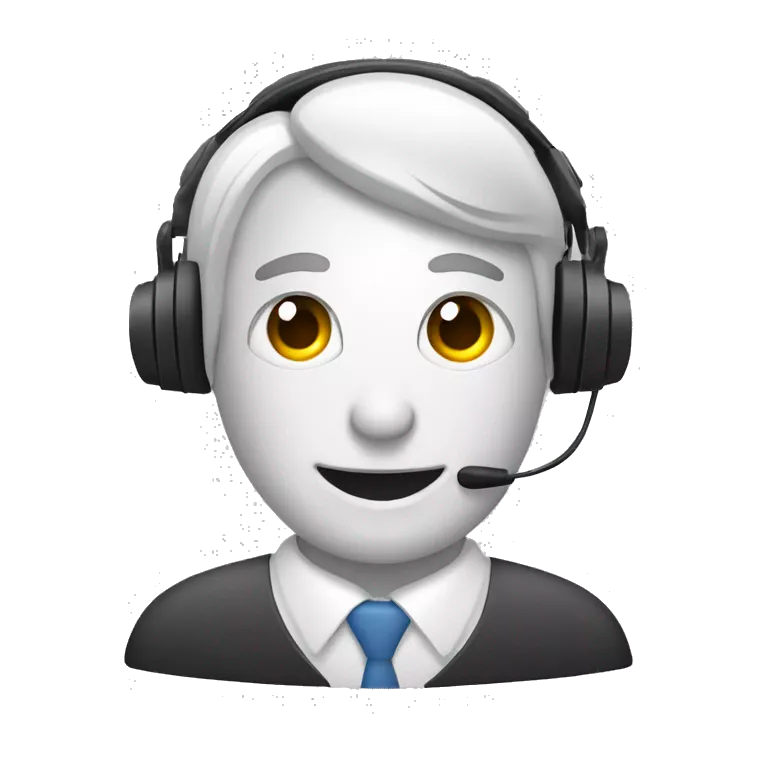 Webinar Emoji 
Design Idea: A computer monitor with a speaker icon.man at computer with a headset