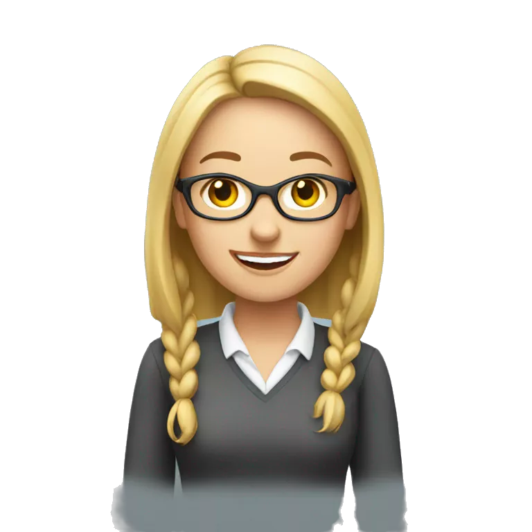 A YOUNG FEMALE ENGLISH TEACHER HAPPY