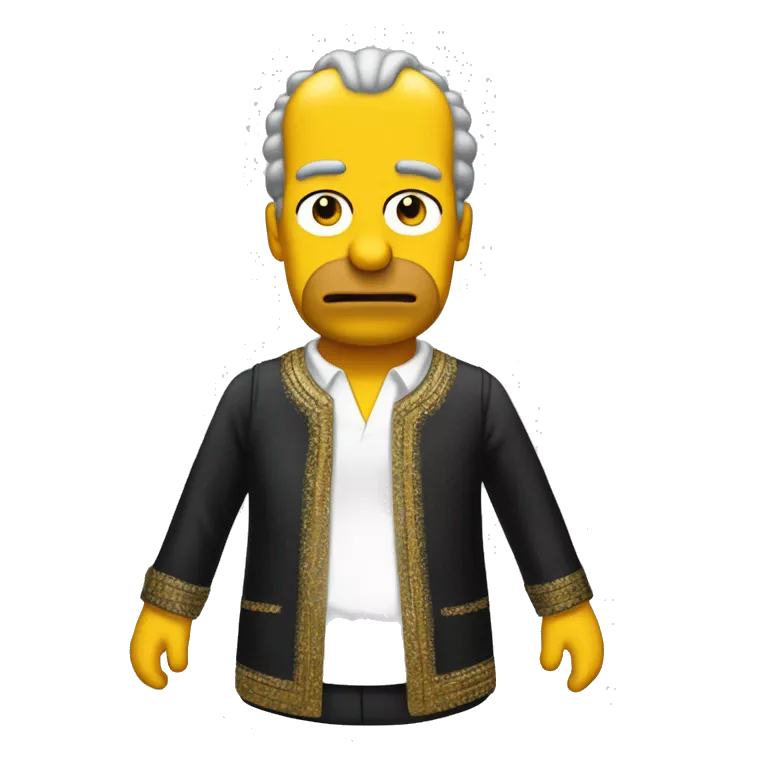 Homero simpson con vestido negro y peluca rubio larga