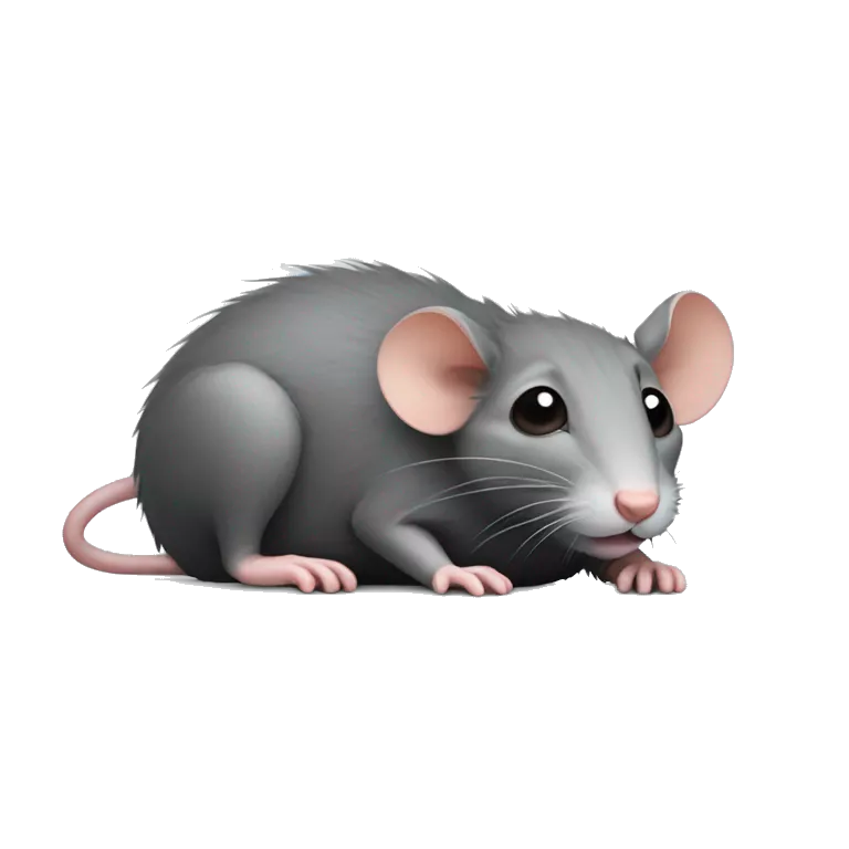 sad Rat lying belly up on its back