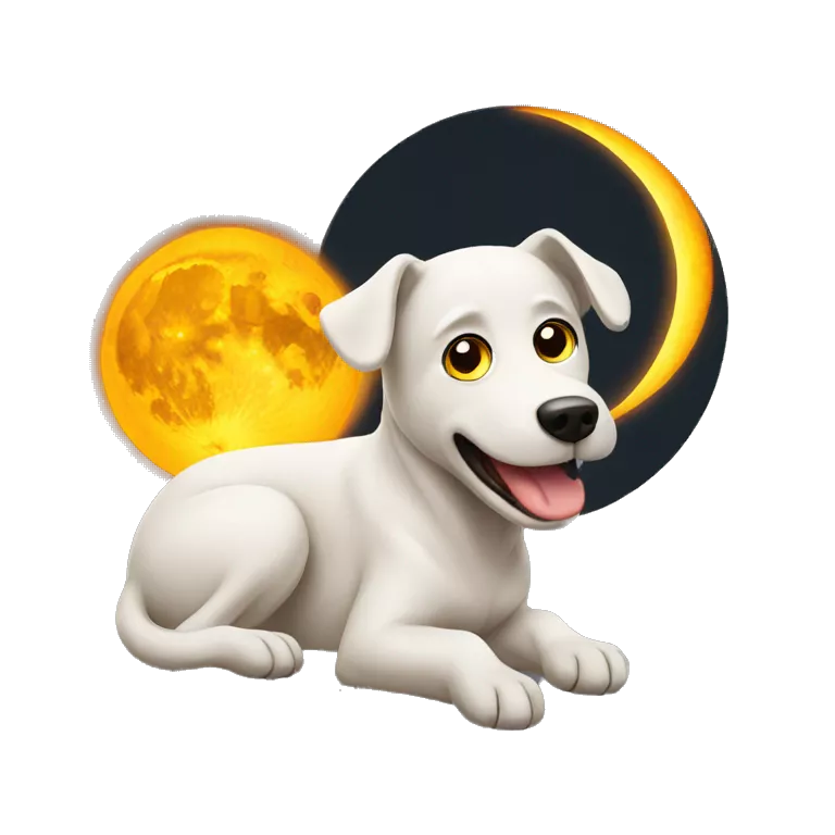 dog watching a solar eclipse