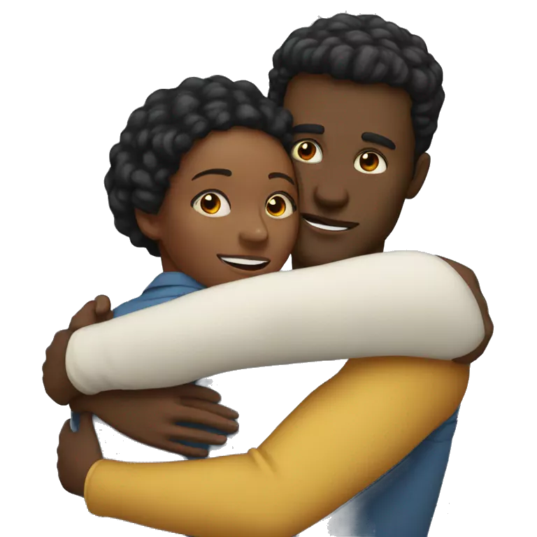 White man and black woman hugging tightly