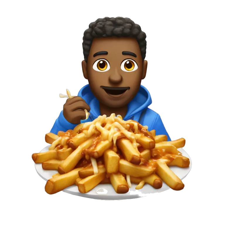 Vladimire Poutine eating a poutine
